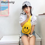 Weiyinxing Children Shoulder Bag Children Smiling Face Messenger Bags Mini Crossbody Bag Girls Handbag Coin Purse Cartoon Backpack
