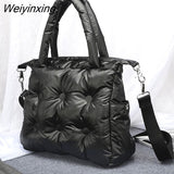 Weiyinxing Space Pad Cotton Women Handbags Designer Shoulder Bags Nylon Down Feather Crossbody Bag Large Capacity Tote Shopper Purse
