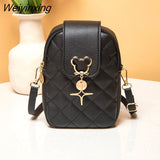 Weiyinxing Women Mini Shoulder Bag Tassel Embroidery Cover Female Mobile Phone Bag Fashion Shoulder Bag Ladies One Shoulder Messenger Bag