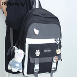 Weiyinxing Badge College Bag Nylon Kawaii Backpack Travel Lady Laptop Teen Cool Student Backpack Fashion Female Cute Women School Bags