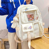 Weiyinxing Cute Women Backpacks Waterproof Multi-Pocket Nylon School Backpack for Student Female Girls Kawaii Laptop Book Pack Mochilas