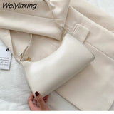 Weiyinxing Simple Female Daily Bag Casual PU Leather Sling Handbag Purse Women Elegant Chain Shoulder Crossbody Bag Shopping Bag
