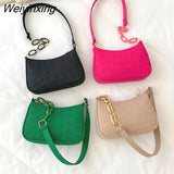 Weiyinxing Women Handbag Solid Color Casual Mini Underarm Bag New Female Chain Shoulder Pouch Hot sale Ladies felt Tote bag