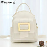 Weiyinxing Backpacks Women PU Leather Cute Small Backpack Female White Back Pack Black Backpacks For Teen Girls Fashion Backpack Women