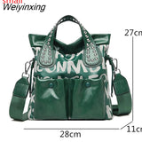 Weiyinxing Fashion Rivet Letter Leather Women Handbag Luxury Brand Women Shoulder Bags Luxury Large Totes Designer Female Messenger bag