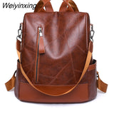 Weiyinxing Girls High Quality Leisure Shoulder Bag Sac A Dos Vintage Backpack Female Leather Bag Women's Backpack Fashion School Bag