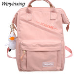 Weiyinxing Women Laptop Waterproof Nylon Bag Girl Cute Travel Green Backpack Female Mommy Bag Fashion Ladies College Backpack Kawaii