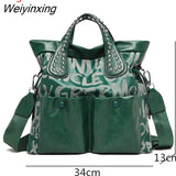 Weiyinxing Fashion Rivet Letter Leather Women Handbag Luxury Brand Women Shoulder Bags Luxury Large Totes Designer Female Messenger bag