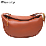 Weiyinxing Genuine Leather Shoulder Bags Fashion Luxury Brand Women Handbag Designers Wide Shoulder Strap Cowhide Female Messenger Bag