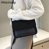 Weiyinxing MANTANG New Winter Wool Shoulder Bag Plush Messenger Bags for Women Brand Designer Handbags and Purses Ladies Crossbody Bag
