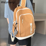 Weiyinxing Harajuku Cute Girls Backpack Double Zipper Waterproof College School Bag Teenagers Girls Student Rucksack Kawaii Mochila