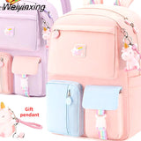 Weiyinxing Girls School Bag Super Light Children's Spine Protection And Load Reduction Backpack Student Large Capacity Child Bags