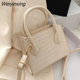 Weiyinxing Crocodile Pattern PU Leather Crossbody Bags for Women Chain Female Shoulder Handbags Mini Purses Travel Jacquemus Bag