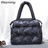 Weiyinxing Space Pad Cotton Women Handbags Designer Shoulder Bags Nylon Down Feather Crossbody Bag Large Capacity Tote Shopper Purse