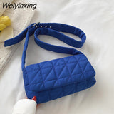 Weiyinxing Autumn Winter Women Shoulder Bag Fashion Plaid Ladies Handbags Designer Adjusted Strap Crossbody Bags