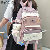 Weiyinxing New Woman Trolley Case Backpack Student Bag Female Waterproof Travel Rucksack Teenage Girls Cute Backpack Laptop School Bag