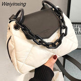 Weiyinxing Bag 2023 PU Leather Quilted Padded Women's Designer Handbag Luxury Brand Chain Shoulder Crossbody Bags Bolsos Bandolera