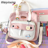 Weiyinxing Capacity Nylon Little Girl School Bag Children Bag Woman Lovely Handbag Middle School Student Tutorial Shoulder Bags