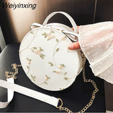 Weiyinxing Sale Sweet Lace Round Handbags High Quality PU Leather Women Crossbody Bags for Women 2023 Small Fresh Flower Chain Shoulder