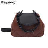 Weiyinxing Bag 2023 PU Leather Quilted Padded Women's Designer Handbag Luxury Brand Chain Shoulder Crossbody Bags Bolsos Bandolera