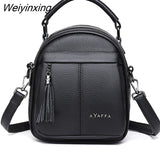 Weiyinxing Leather Women Backpack Cow Leather Multifunction Small Bookbag for Teen Girls Bag High Quality Female Rucksacks Mochilas
