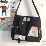 Weiyinxing Canvas Women Handbags Shoulder Bags Nylon Ladies Tote Messenger Bag Oxford Handbag Cross body Bags for Girls Satchels
