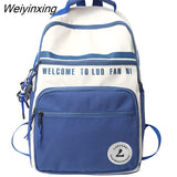 Weiyinxing Green Student Bag Girl Travel Book Laptop Backpack Trendy Women Leisure School Bags Ladies Nylon College Backpack Fashion