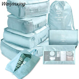 Weiyinxing Set Packing Cubes Organizer Bags For Travel Storage Makeup Luggage Drawstring Bag Bathroom Organizer Clothes Storage