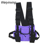 Weiyinxing Hip Hop Tactical Canvas Chest Bags for Men Women Vest Satchel Pouch Reflection Shoulder Bag Oxford Cross Bags Bolsas
