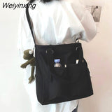 Weiyinxing Oxford Large Capacity Canvas Girl Shoulder Hand Bucket Bag Basket Female Crossbody Bags for Women Casual Tote Purses