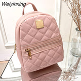 Weiyinxing Fashion Backpack for Women Rhombus Women's Bags Casual Women's Backpack Small School Bag Mobile Phone Bag Casual Travel Bag