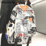 Weiyinxing Girl Male School Bag Female Graffiti Print Men Backpack Women Book Boy Bag Nylon Ladies Fashion Laptop Backpack Student