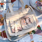 Weiyinxing Canvas Women Handbags Shoulder Bags Nylon Ladies Tote Messenger Bag Oxford Handbag Cross body Bags for Girls Satchels