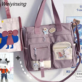Weiyinxing Canvas Women Handbags Shoulder Bags Nylon Ladies Tote Messenger Bag Oxford Handbag Cross body Bags for Girls Satchels
