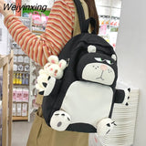 Weiyinxing Bear Young Girl School Backpack Female Large Capacity Kawaii Back Pack Mochila Pink Women Bagpack Nylon Cartoon Schoolbag
