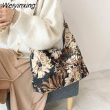 Weiyinxing Women's Bag Shopper Simple Fashion Print Handbags Canvas Waterproof Crossbody Large Capacity Tote Shoulder Bags For Women