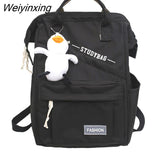 Weiyinxing Women Laptop Waterproof Nylon Bag Girl Cute Travel Green Backpack Female Mommy Bag Fashion Ladies College Backpack Kawaii