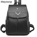 Weiyinxing Women Backpack Female tassel Casual High capacity School Bag Designer Leather Shoulder Bags Women Travel Backpack mochila