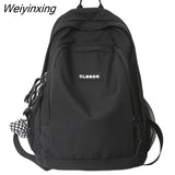 Weiyinxing Student Nylon Backpack Female Kawaii College Backpack Trendy Girl Travel School Bag Fashion Cool Cute Women Laptop Book Bag