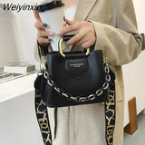 Weiyinxing New Women Top-handle Mini Bucket Bag Pure Color Luxury Designer Handbags Quality Leather Messenger Shoulder Cross Bag