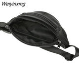 Weiyinxing Men Retro Genuine Leather Waist Bags High Quality Cowskin Strap Fanny Pack Casual Hip Purse Cowhide Travel Chest Bags