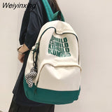 Weiyinxing Letter Printing Women Backpack Multifunction Waterproof Travel Bagkpack Student School Bag Teenage Girls Laptop Backpack