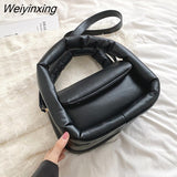 Weiyinxing Down Padded Women's Handbags Designer Cotton Space Bags for Women 2023 Brands Quilted Shoulder Crossbody Bag Tote Clutch