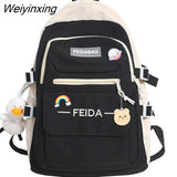 Weiyinxing Laptop Female Book Bag Fashion Cute Women Backpack School Ladies Cool Harajuku Bag Girl Nylon Kawaii Backpack Waterproof