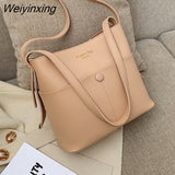 Weiyinxing buckets bag for women designer shoulder bags luxury soft pu leather crossbody bag large capacity tote ladies big purses