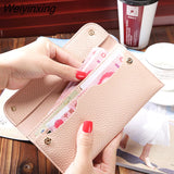 Weiyinxing Women Long Large Capacity Wallets Lady Simple Hasp Coin Purses Female Fashion Clutch Credit Leather Card Holder