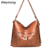 Weiyinxing Quality Pu Leather Women Bagpack Designer Large Capacity 3 In 1 Back Pack Fashion Luxury Female Shoulder Handbag Travel Bag
