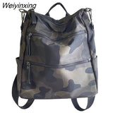 Weiyinxing FASHION Women Camouflage Leisure Backpack High Quality Nylon Shoulder Bags for Women Casual Handbag Cute Backpack Purse