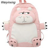 Weiyinxing Bear Young Girl School Backpack Female Large Capacity Kawaii Back Pack Mochila Pink Women Bagpack Nylon Cartoon Schoolbag