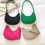 Weiyinxing Women Handbag Solid Color Casual Mini Underarm Bag Female Green Chain Shoulder Pouch Hot sale Ladies Leather Tote bag